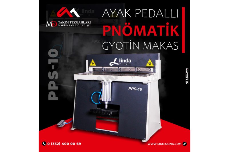 PPS-10 Ayak Pedallı Pnömatik Giyotin Makas