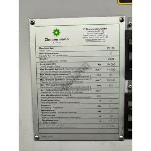 5 Eksen Zimmerman FZ 38 CNC Köprü Tip İşleme Merkezi–2006