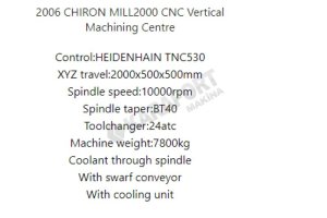 CNC Dik İşleme CHIRON MILL 2000