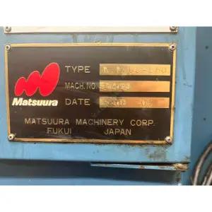 Türkiye’den Matsuura R-Plus 550 Çift Tabla CNC Dik İşleme Merkezi–2008